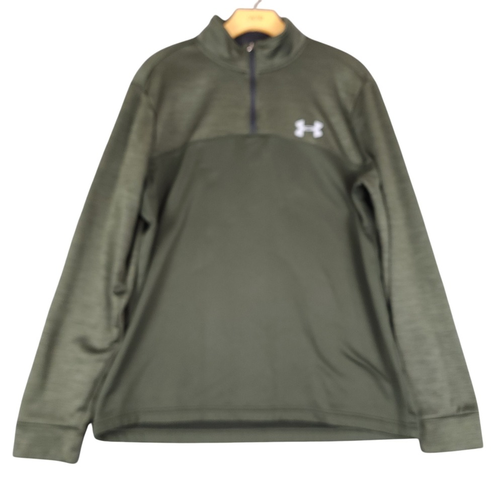 Under‎ Armour Cold Gear Men's Large Olive Green 1/4 Zip Pullover